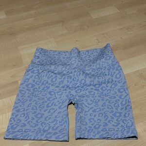 SHEIN Blue Leopard Print Bike Shorts